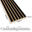 Laths on HDF board 30x275 cm Black (Klemp)