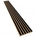 Laths on HDF board 30x275 cm Black (Klemp)