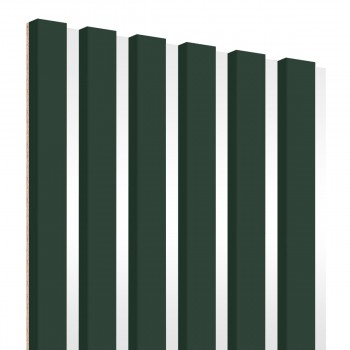 Laths on HDF board 30x275 cm Bottle Green/White (Klemp)