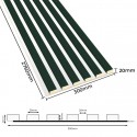 Latten op HDF-plaat 30x275 cm Flesgroen/Wit (Klemp)