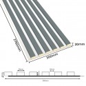 Laths on HDF board 30x275 cm Khaki/White (Klemp)