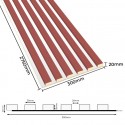 Laths on HDF board 30x275 cm Coral/White (Klemp)