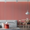 Laths on HDF board 30x275 cm Coral/White (Klemp)