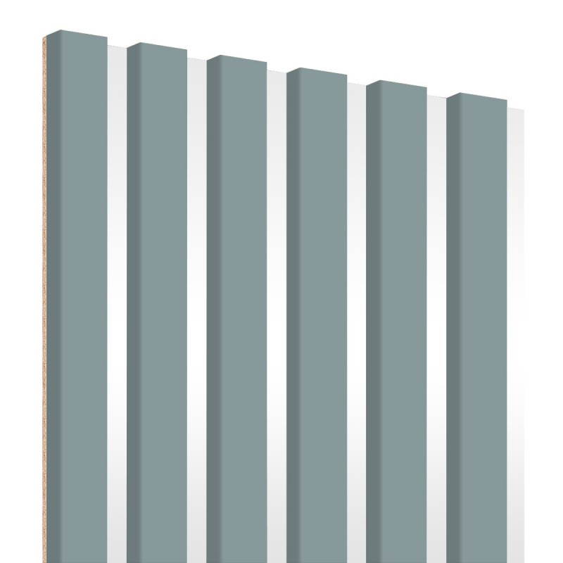 Laths on HDF board 30x275 cm Scandinavian Grey/White (Klemp) - MDF slats on panel