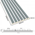 Laths on HDF board 30x275 cm Scandinavian Grey/White (Klemp)