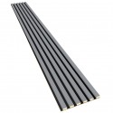 Laths on HDF board 30x275 cm Grey/Black (Klemp)