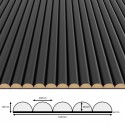 Reeded panels - Matt Black - 6 pieces (Klemp)