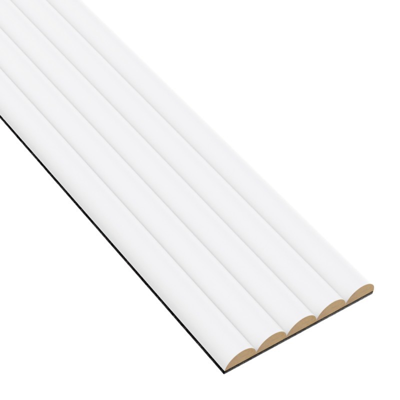 Reeded panels - Matt White - 6 pieces (Klemp) - MDF ribbed wall panels