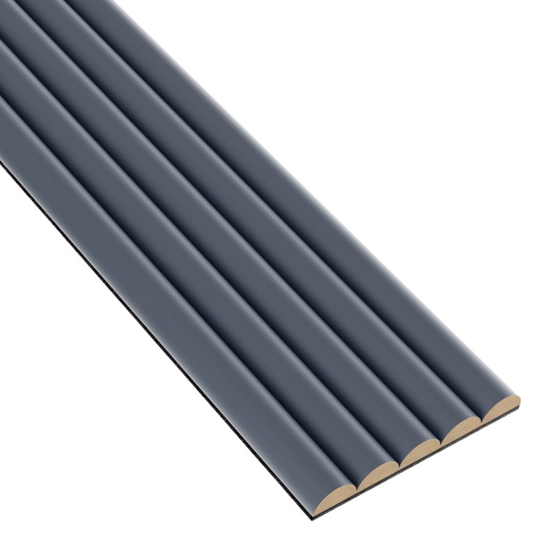 Reeded panels - Anthracite - 6 pieces (Klemp) - MDF ribbed wall panels