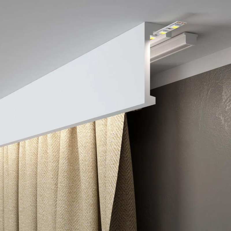 Binario per tende a soffitto QL027 (Klemp) - Cornici per tende con illuminazione LED