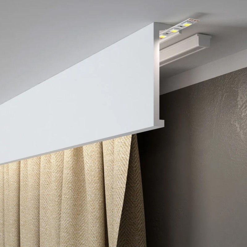 Binario per tende a soffitto QL036 (Klemp) - Cornici per tende con illuminazione LED