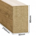 Doghe autoportanti in MDF 10pc Rovere naturale - 30x60mm (Klemp)