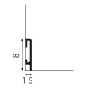 DuroFit plint Zwart PF080B (Klemp)