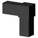 Codo 90° (2 ejes, 2 entradas) – para perfil 20x20x1,5 mm - negro (Klemp)