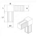 Bocht 90° (2 assen, 2 ingangen) – voor profiel 20x20x1,5 mm - zwart (Klemp)