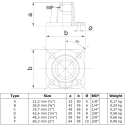 Rohrverbinder Quadratische Fußplatte - Typ 11A - 21,3 mm (Klemp)