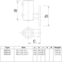 Rohrverbinder Wandhalter Vertikal - Typ 14D - 42,4 mm (Klemp)