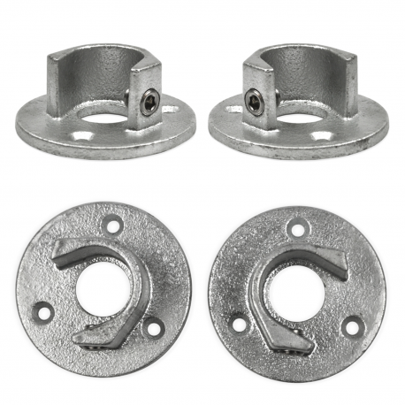 Flange, round (SET) Typ 15B, 26,9 mm, Galvanized (Klemp) - Round Tubefittings