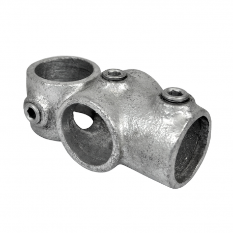 Combi Socket Tee and CrossTyp 30B, 26,9 mm, Galvanized (Klemp) - Round Tubefittings