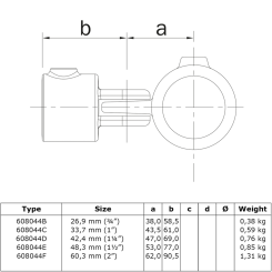 Single Swivel Combination - Type 44D - 42,4 mm Klemp 608044D Round Tubefittings