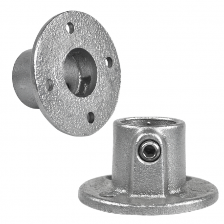 Flange, round Typ 10TB, 26,9 mm, Galvanized (Klemp) - Round Tubefittings