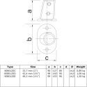 Rohrverbinder Fussplatte Oval Variabler Winkel 0° - 11° - Typ 12SC - 33,7 mm (Klemp)