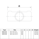 Cruz de pendiente de dos zócalos - 0º - 11º Typ 22SC, 33,7 mm , Galvanizado (Klemp)