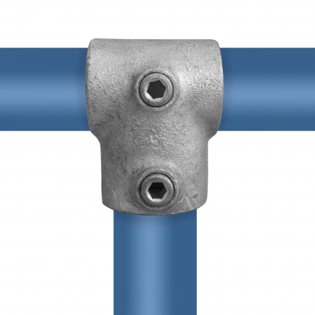 Reducing Short TeeTyp 2VDE, 42,4 mm - 48,3 mm, Galvanized (Klemp) - Round Tubefittings