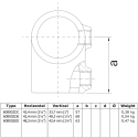 Reducing Short TeeTyp 2VDE, 42,4 mm - 48,3 mm, Galvanized (Klemp)