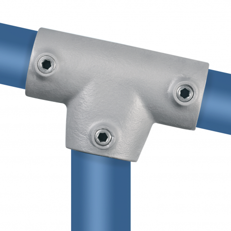 Conexión en T de pendiente larga - Ángulo variable 0º - 11º Typ 4SC, 33,7 mm , Galvanizado (Klemp) - Abrazaderas de tubo redondas