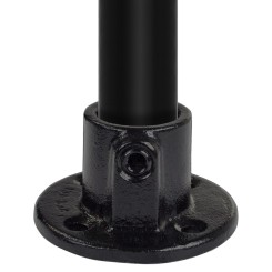 Rohrverbinder Fussplatte Rund  - Typ 10A - 21,3 mm (Schwarz) - Schwarze Rohrverbindungen - Klemp