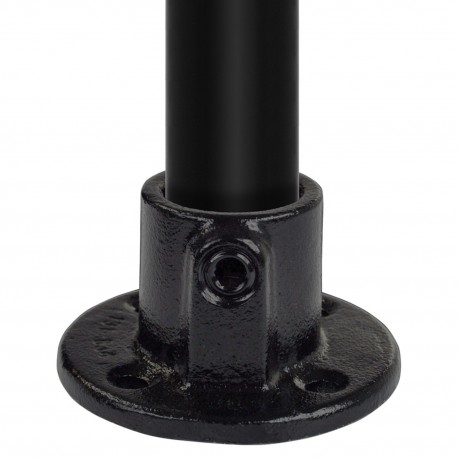 Ronde voetplaat Typ 10A, 21,3 mm, Zwart (Klemp) - Zwarte buiskoppelingen