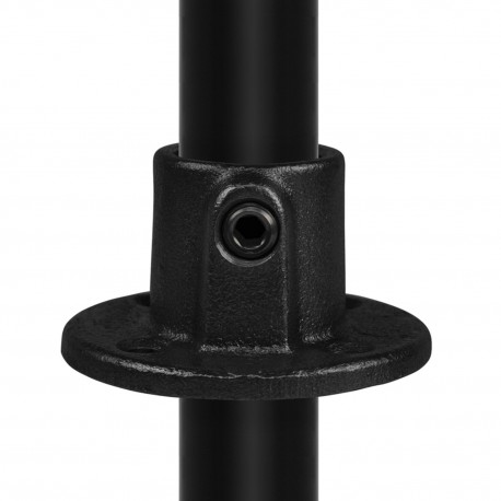 Ronde voetplaat met doorloop Typ 10TA, 21,3 mm, Zwart (Klemp) - Zwarte buiskoppelingen