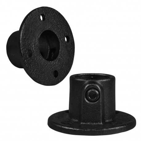 Flangia, rotonda Typ 10TB, 26,9 mm, Nero (Klemp) - Raccordi per tubi neri