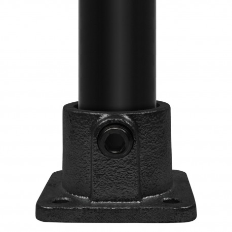 Vierkante voetplaat Typ 11A, 21,3 mm, Zwart (Klemp) - Zwarte buiskoppelingen