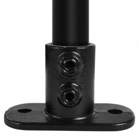 Rohrverbinder Fussplatte Oval - Typ 12B - 26,9 mm (Schwarz) (Klemp) - Runde Rohrverbinder Schwarze