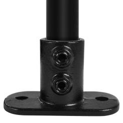 Podstawa słupka - stopa owalna - Typ 12D - 42,4 mm (Czarny) - Złącza czarne - Klemp