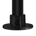 Rohrverbinder Runde Fußplatte mit Einlage (Satz) - Typ 15B - 26,9 mm (Schwarz) (Klemp)