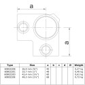 Corner (Middle Rail) - Type 20D - 42,4 mm (Black) Klemp 6080Z20D Black Tubefittings Corner (Middle Rail) - Type 20D - 42,4 mm (Black) Klemp 6080Z20D Black Tubefittings