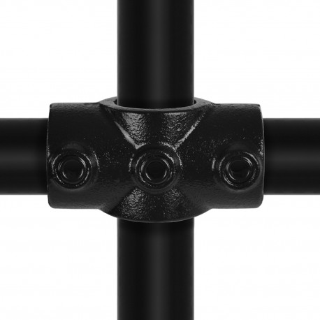 Cruz de dos zócalos Typ 22A, 21,3 mm, Negro (Klemp) - Abrazaderas de tubo negras