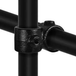 Rohrverbinder Kreuzstück Vorgesetzt 90°  - Typ 28B - 26,9 mm (Schwarz) - Schwarze Rohrverbindungen - Klemp