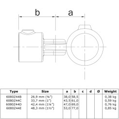 Single Swivel Combination  - Type 44D - 42,4 mm (Black) | Klemp
