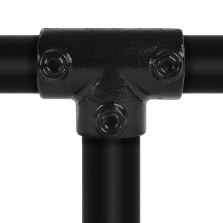 Rohrverbinder T-stück Lang - Typ 4B - 26,9 mm (Schwarz) (Klemp) - Runde Rohrverbinder Schwarze