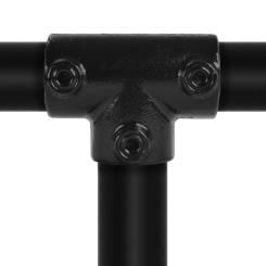 Rohrverbinder T-stück Lang  - Typ 4C - 33,7 mm (Schwarz) - Schwarze Rohrverbindungen - Klemp