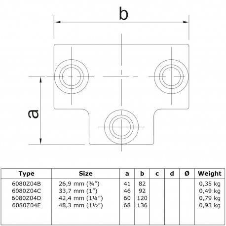 Long Tee Typ 4E, 48,3 mm, Black (Klemp) Long Tee Typ 4E, 48,3 mm, Black (Klemp)