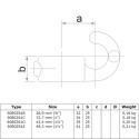 Rohrverbinder Stellring Mit Haken - Typ 61C - 33,7 mm (Schwarz) (Klemp)