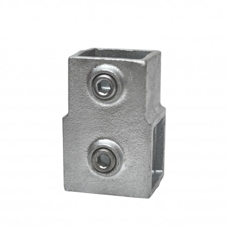 Short T-pieceTyp 2S, 40 mm, Galvanized (Klemp) - Square Tubefittings