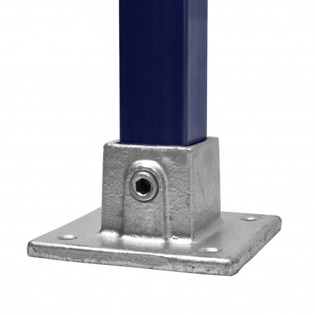 Pedana quadrata Typ 10S, 40 mm, Zincato (Klemp) - Lampade a tubo quadrato