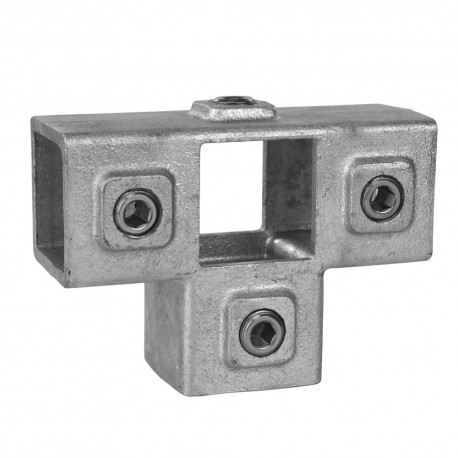 Side Outlet Tee Typ 24S, 40 mm, Galvanized (Klemp) - Square Tubefittings