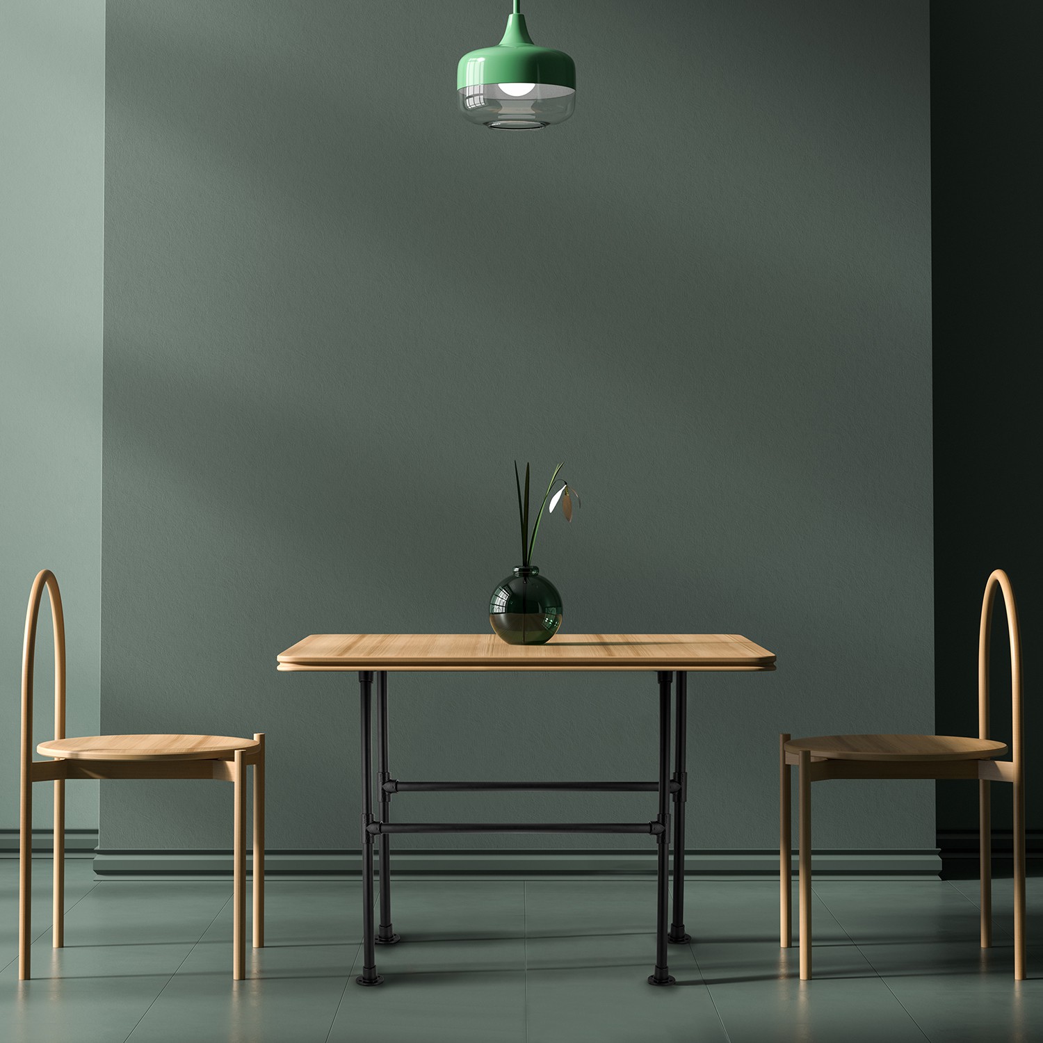 KLEMP Tischbeine Industrial Metall Schwarz Tischgestell industrieller